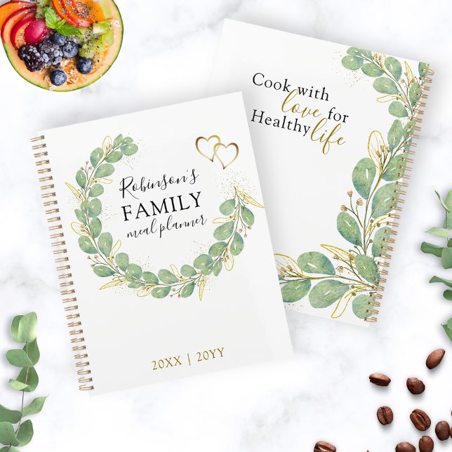 Nom personnalisé Romantic Eucalyptus Wreath Family (Créateur téléchargé)