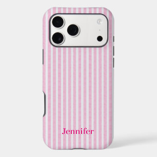 Nom personnalisé Rose pâle rayé aquarelle