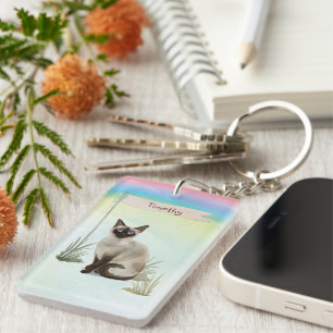 Nom personnalisé Siamese Chat Pet
