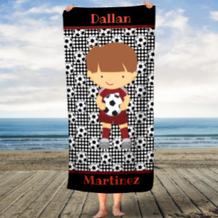 Nom personnalisé Soccer Boys serviette de bain pou