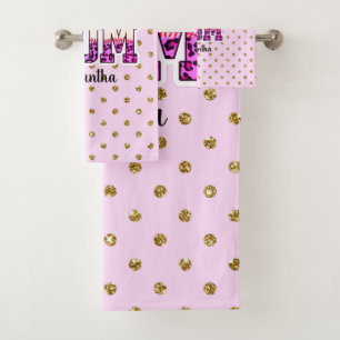 Nom personnalisé Sotball Maman   Point rose et or 