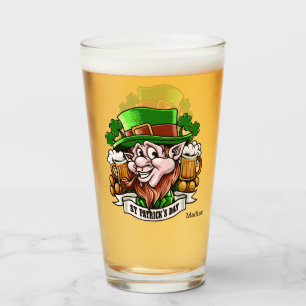 Nom personnalisé St Patrick’s Day pinte verre