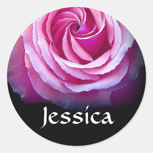 NOM PERSONNALISÉ - Sticker rose Jessica PINK (Devant)