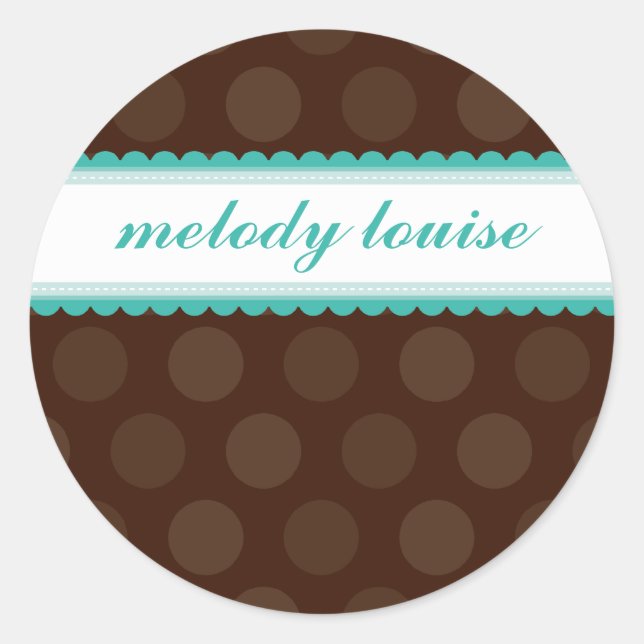 NOM PERSONNALISÉ STICKERS :: goutte de chocolat 3 (Devant)
