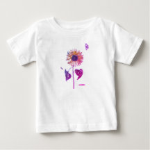 NOM PERSONNALISÉ T-shirt BÉBÉ SUNLOWER POUR FILLES