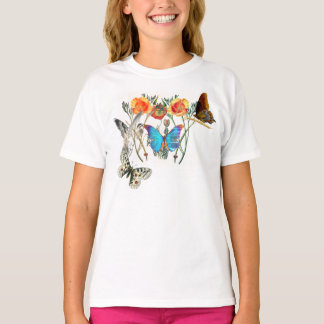 NOM PERSONNALISÉ T-SHIRT POUR FILLES BUTTERFLITS &