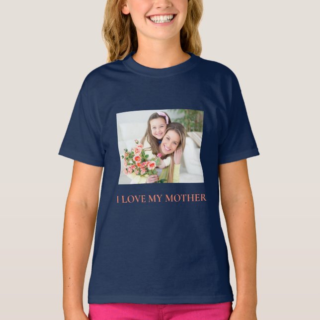 Nom personnalisé Texte photo T-shirt de base pour  (Devant)