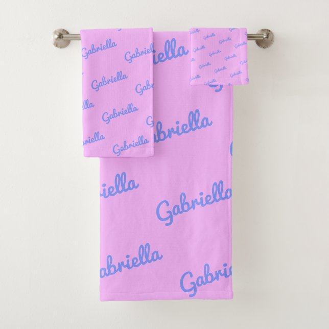 Nom personnalisé Vibrant Rose Bleu Enfants Ados (En situation)