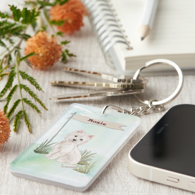 Nom personnalisé Westie chien animal de compagnie (Devant droit)