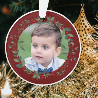 Nom Photo Enfant Bourgogne couronne de Noël