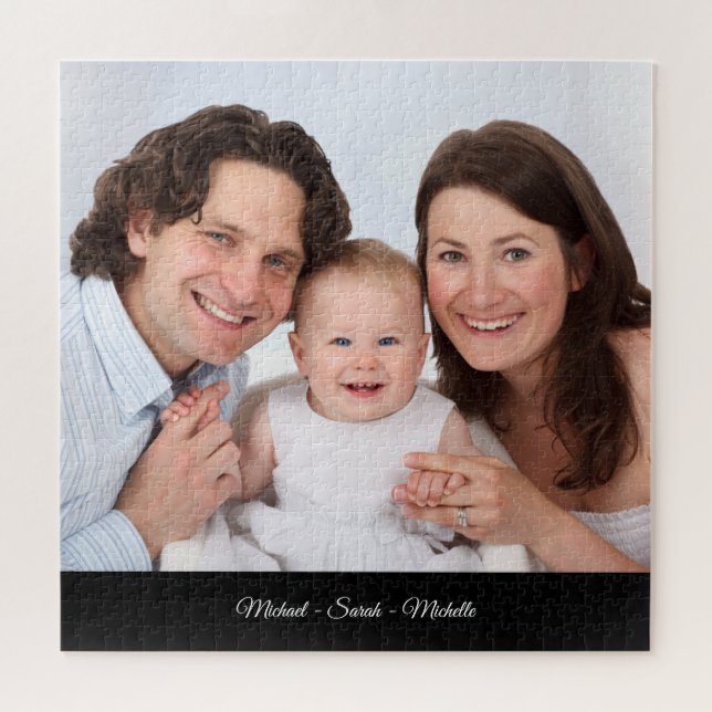 Nom photo personnalisé Modèle Grand Puzzle (Horizontal)