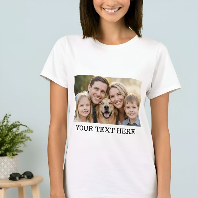 Nom photo personnalisé Texte T-shirt personnalisé (Créateur téléchargé)