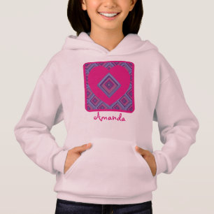Nom Pink Heart Purple Diamond Motif Coloré