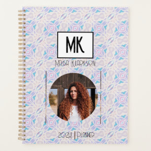 Nom Planificateur avec photo sur Blue Grunge Motif