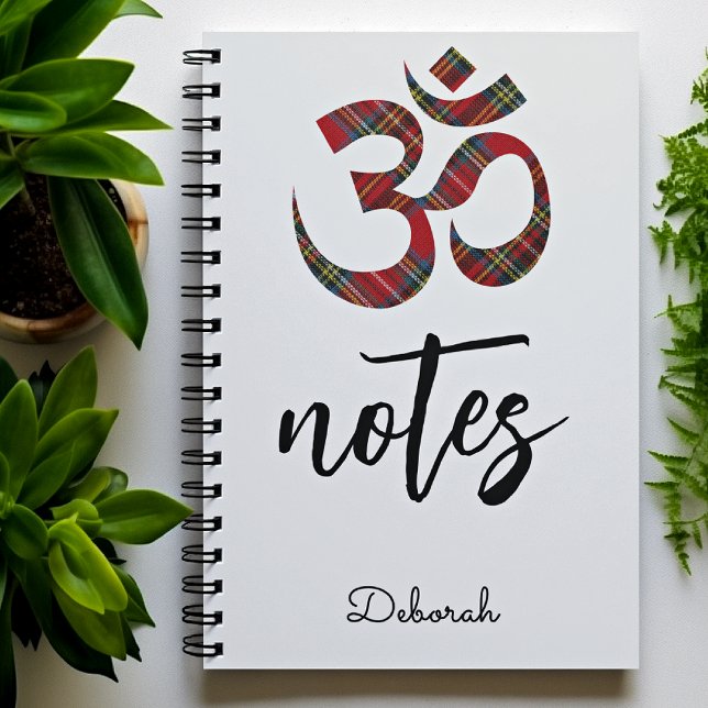 Nom, Posh Royal Stewart Tartan Om Symbole Carnet (Créateur téléchargé)