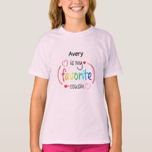 Nom préféré de coutume de T-shirt de cousine de