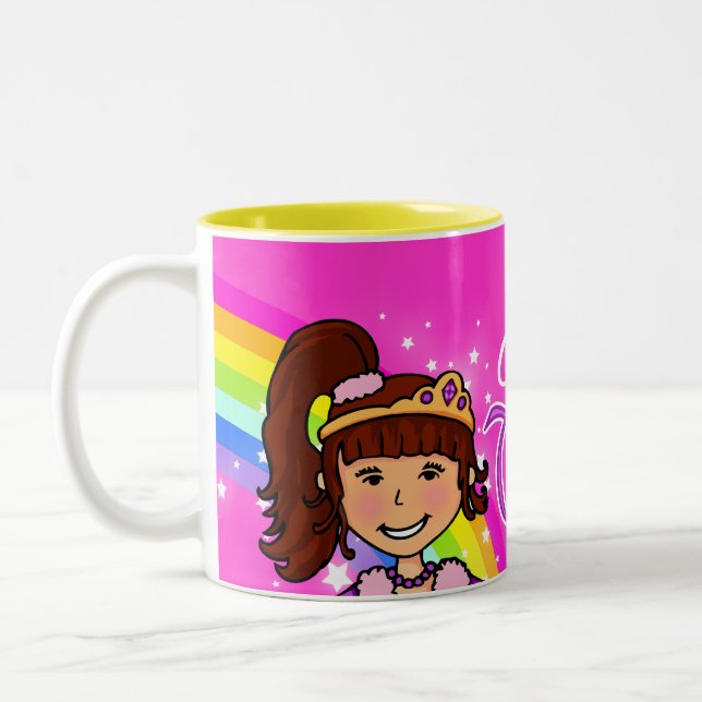 Nom princess girls rainbow rose mug (Gauche)