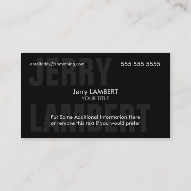 Nom Propre Black Business Card (Front)