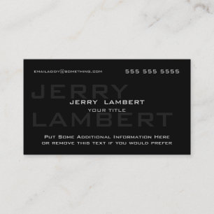 Nom Propre Modern Black Business Card