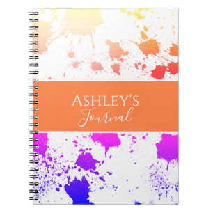 Nom Purple Orange Paint Splash Journal Abstrait
