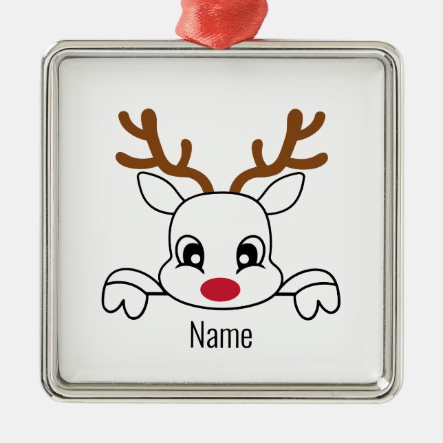Nom Reindeer Ornement de Noël (Devant)