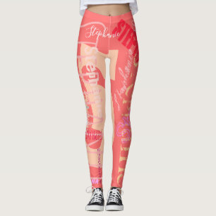 Nom répétitif personnalisé 9 lettres Leggings