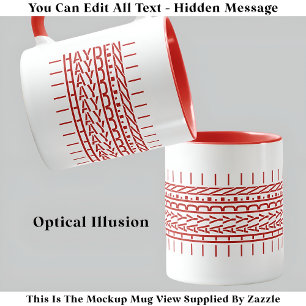 Nom rouge Message caché Trendy Mug 121R Anniversai