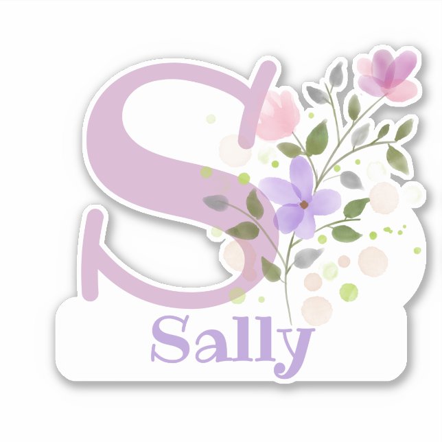 Nom Sally avec la lettre S Sticker découpe (Devant)