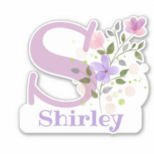 Nom Shirley avec la lettre S Sticker coupé