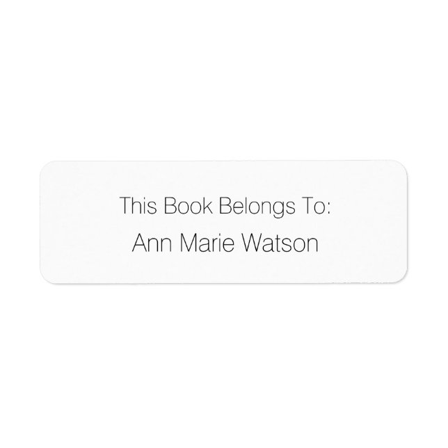 Nom Simple Black White Boplate Étiquette (Devant)