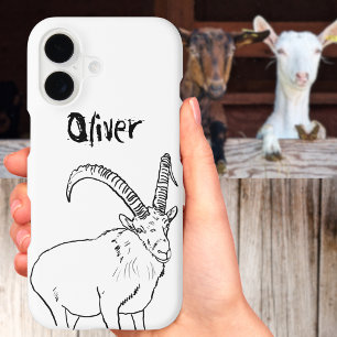 Nom simple esquisse de chèvre noir et blanc