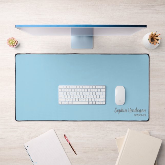 Nom simple Monogramme 2 lignes de texte personnali (Bureau 1)