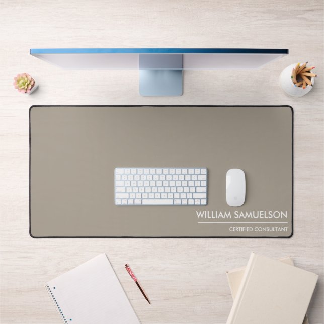 Nom simple Monogramme 2 lignes de texte personnali (Bureau 1)