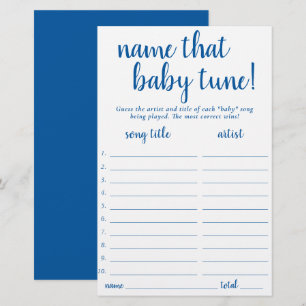 Nom simple que bébé tonde   Carte de jeu bleu fran