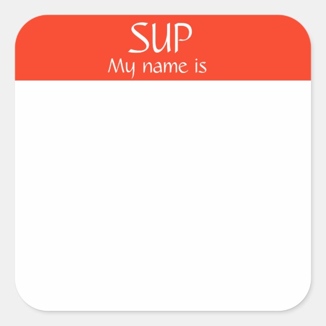 Nom SUP Balise Sticker Badge Funny Party (Devant)