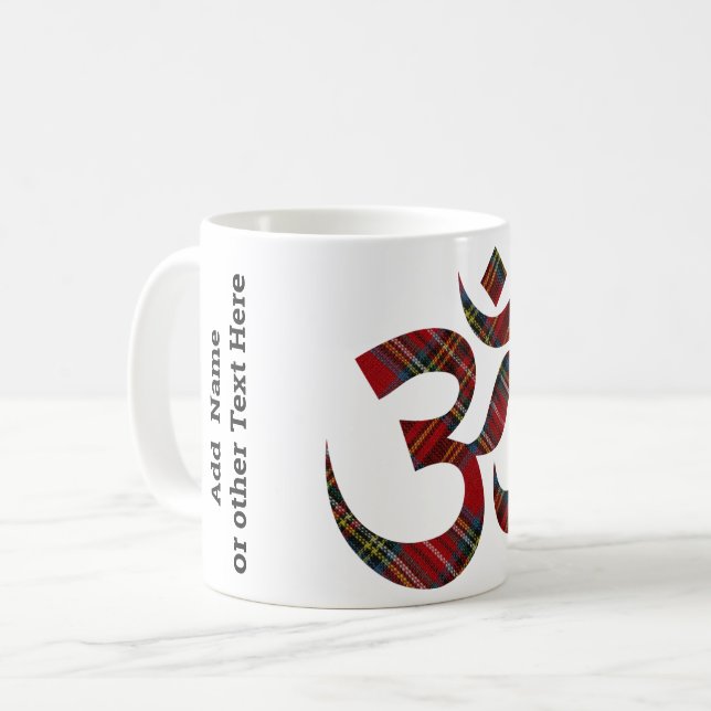 Nom sur le symbole Om 11oz Mug de café (Devant gauche)