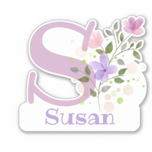 Nom Susan avec la lettre S Sticker coupé