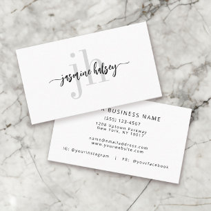 Nom tendance simple et Carte de visite de monogram