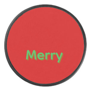 Nom vert joyeux sur fond rouge