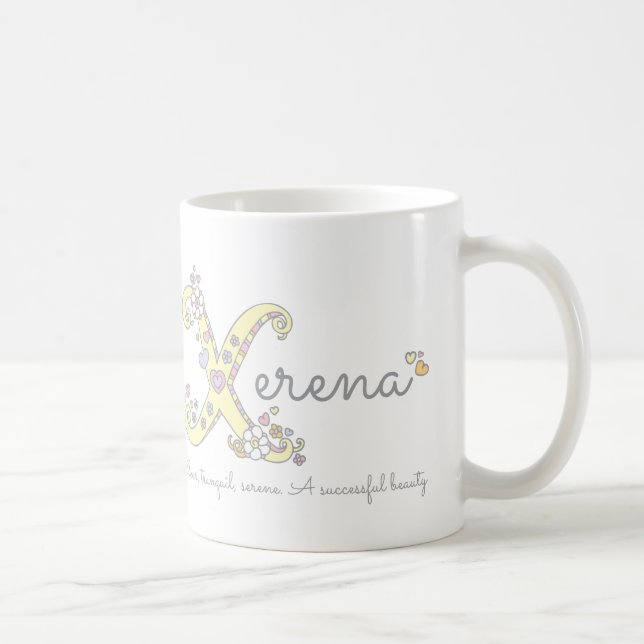 Nom Xerena signifiant mug X monogramme décoratif (Droite)