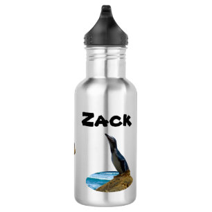 Nom Zack Avec Pingouin, Bouteille D'Eau