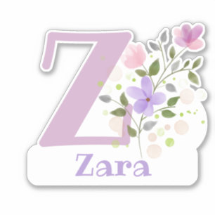 Nom Zara avec la lettre Z Sticker coupé