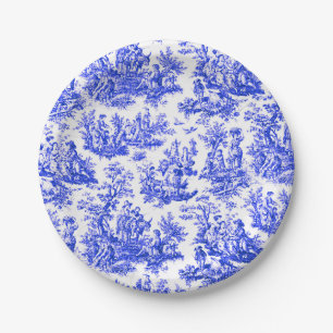 NOMADESAUSTRALIENS blue toile de Jouy Paper Plate