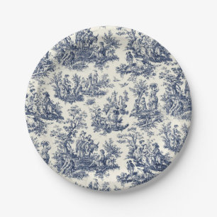 NOMADESAUSTRALIENS navy toile de Jouy Paper Plate