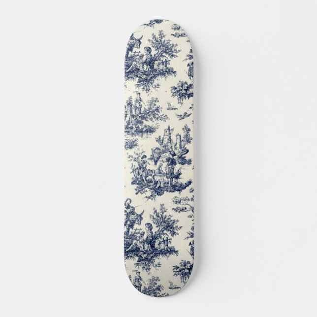 NOMADESAUSTRALIENS  Navy toile de Jouy Skateboard (Front)