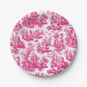 NOMADESAUSTRALIENS Red toile de Jouy Paper Plate
