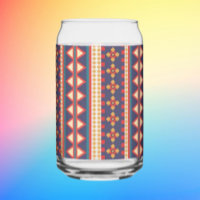 Nomadic Threads | Aztec Pattern Can Glass