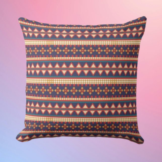 Nomadic Threads | Aztec Pattern Throw Pillow (Creator Uploaded)