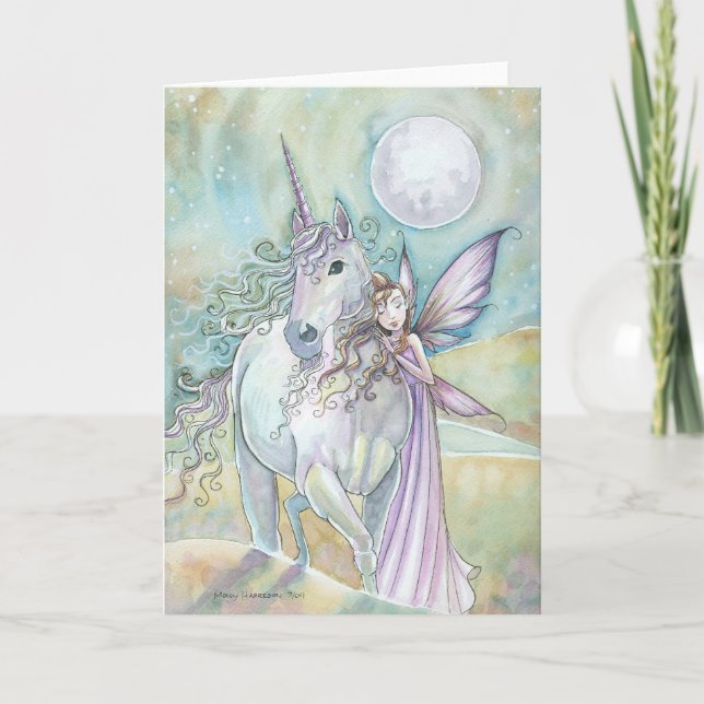 Nomads of the Mystic Dunes Fairy Unicorn Card (Front)