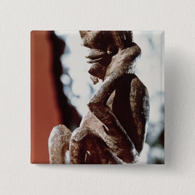 Nomali figure of the Mende tribe 2 Inch Square Button (Front)